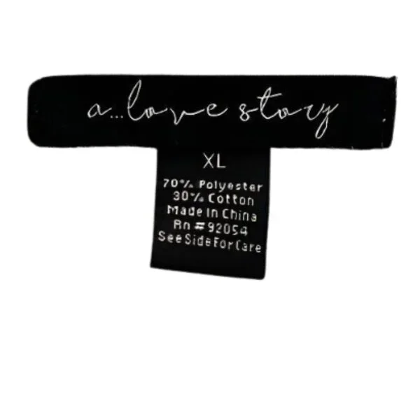 🤍 A Love Story Rhinestone Light Gray Long Sleeve Cropped Sweatshirt – Size XL - Picture 4 of 8